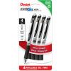 Pentel EnerGel RTX Liquid Gel Pens, Medium (0.7mm), Black Ink, 4-pk (BL77PF4A)