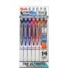 Pentel EnerGel RTX Pearl Liquid Gel Pen, (0.5mm) Needle Tip, Fine Line, Asstd. Ink, 14-Pk Plastic Box