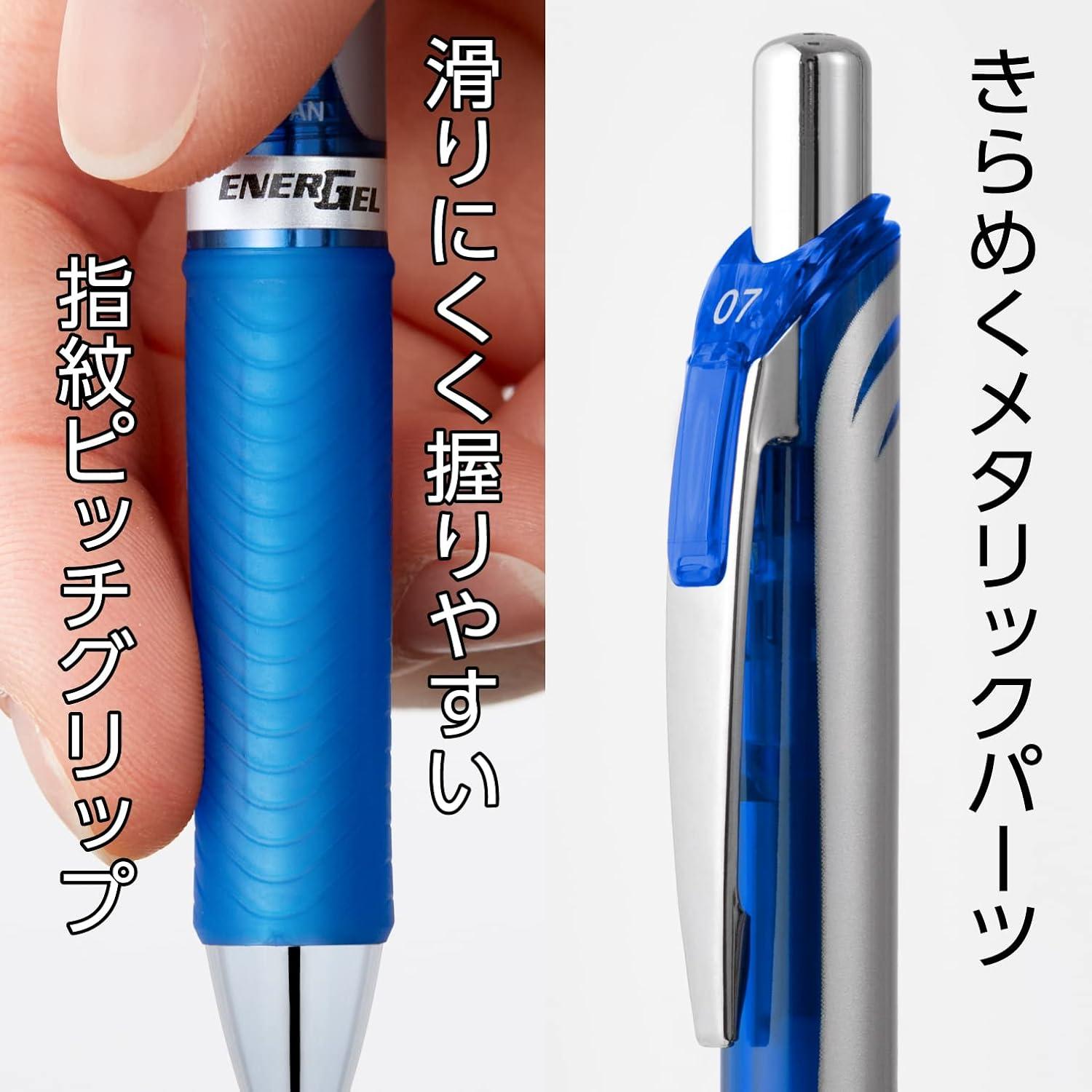 image:imagePentel BL80C 10 Blue Gel Ballpoint Pen EnerGel Ink 10 Pens10 mm Blue Silver Shaft