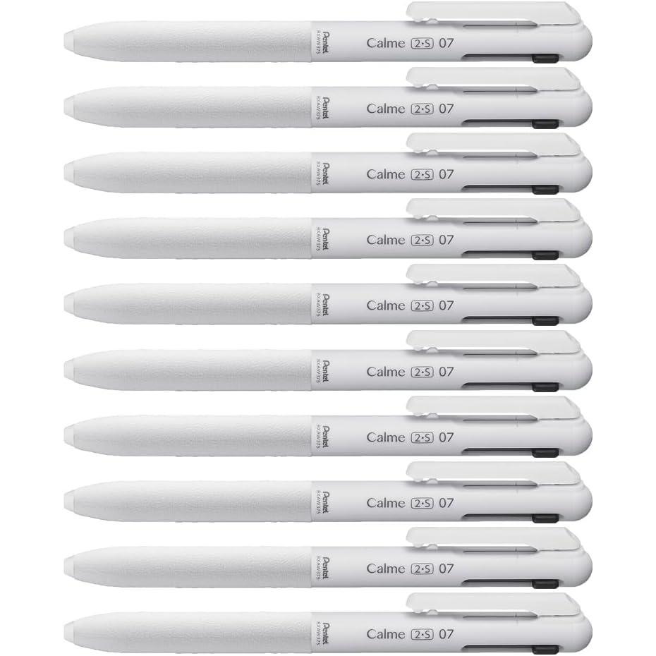 image:imagePentel XBXAC35W Calme TriColor Ballpoint Pen 002 inches 05 mm Grayish White 5 PiecesWhite Axis 10
