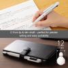 Pentel XBXAC35W Calme Tri-Color Ballpoint Pen, 0.02 inches (0.5 mm), Grayish, White, 5 Pieces(White Axis 10)