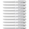 Pentel XBXAC35W Calme Tri-Color Ballpoint Pen, 0.02 inches (0.5 mm), Grayish, White, 5 Pieces(White Axis 10)
