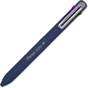 Pentel iZee 4 Colour Ballpoint Pen – Deep Violet Barrel – Multi Ink – Black, Violet, Blue & Green Ink – Single Pen