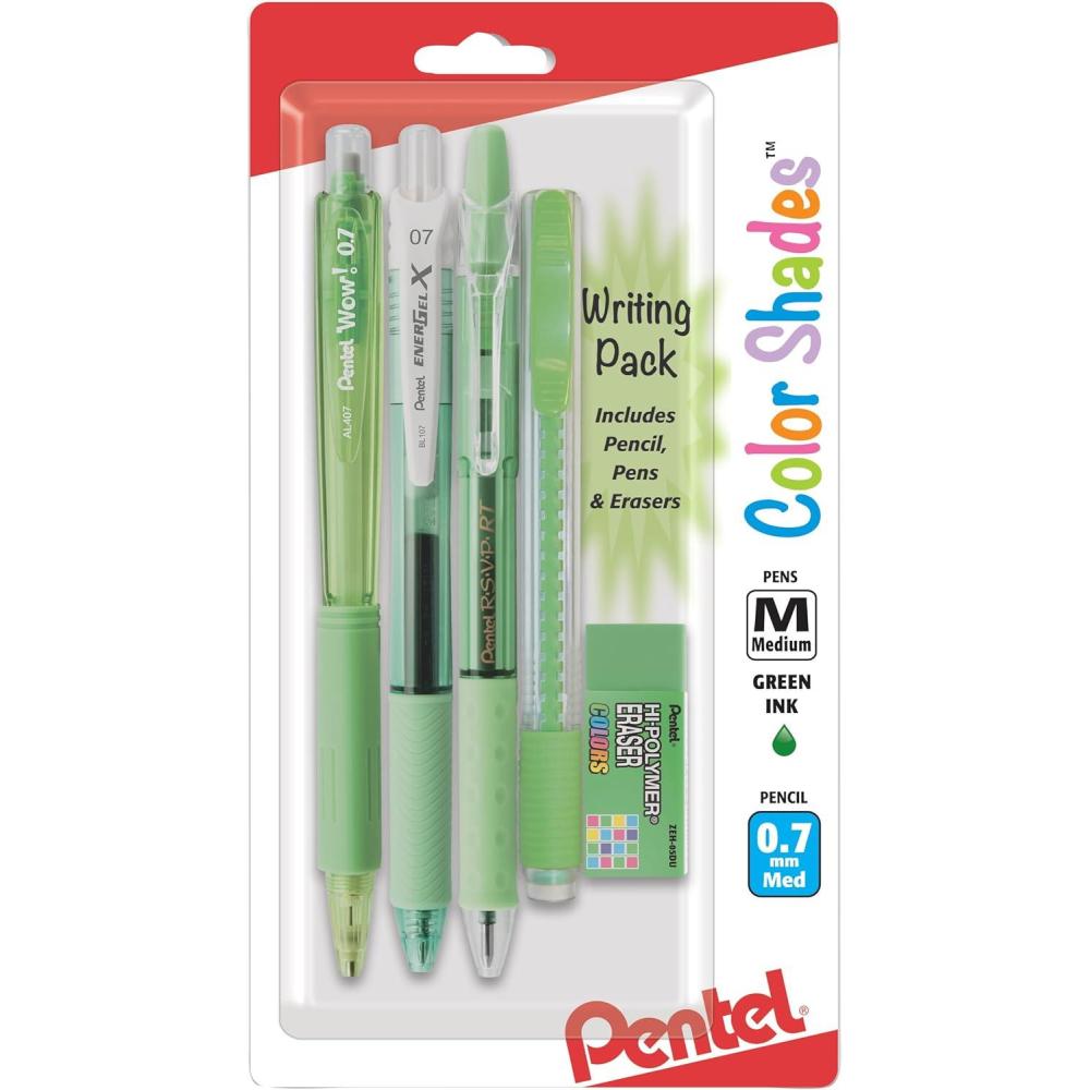 image:imagePentel Color Shades Writing Pack  Pastel Pink BLBKALZBPPGreen