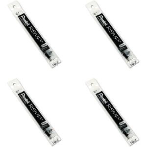 Pentel Refill Ink for BK91 Pentel R.S.V.P. Ballpoint Pen, Medium Line, Black Ink, 2-Pack (BKL10-A), 4 Packs
