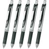 Pentel BL77-A EnerGel Ink Ballpoint Pen, 0.7 Black, 10 Pieces(0.02 inch (0.5 mm) Black Silver Shaft:)