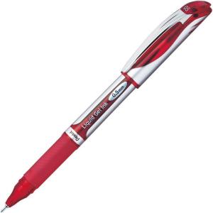 Pentel Energel Ballpoint Pen, 0.5mm Needle Tip, Black Ink (BLN55-A)(Red Ink)