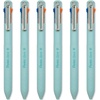 Pentel iZee 4 Colour Ballpoint Pen – Sky Blue Barrel – Multi Ink – Orange, Pink, Sky Blue & Violet Ink – Pack of 6